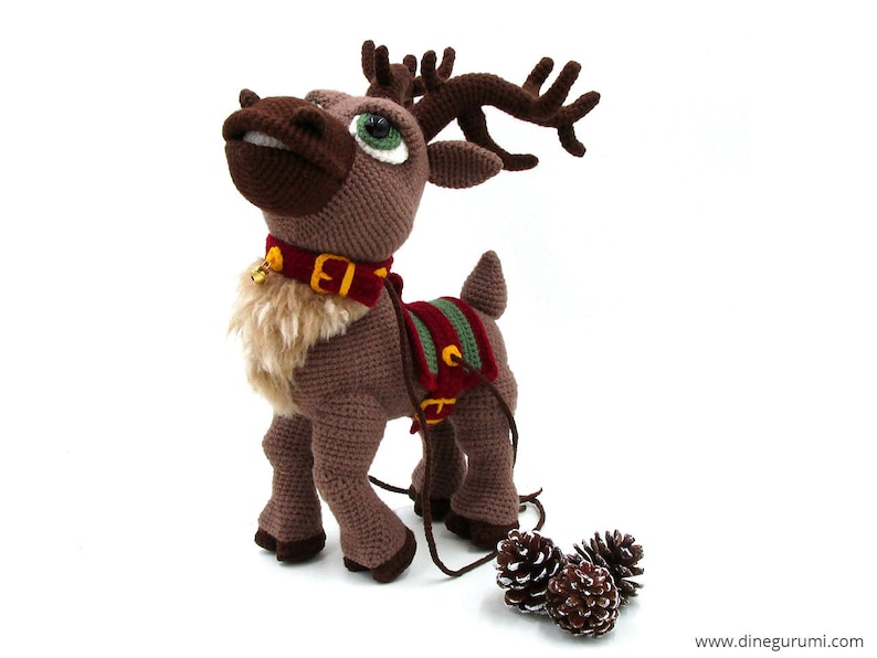 Reindeer Sleigh amigurumi crochet pattern from Dinegurumi direct download PDF in german and english image 3