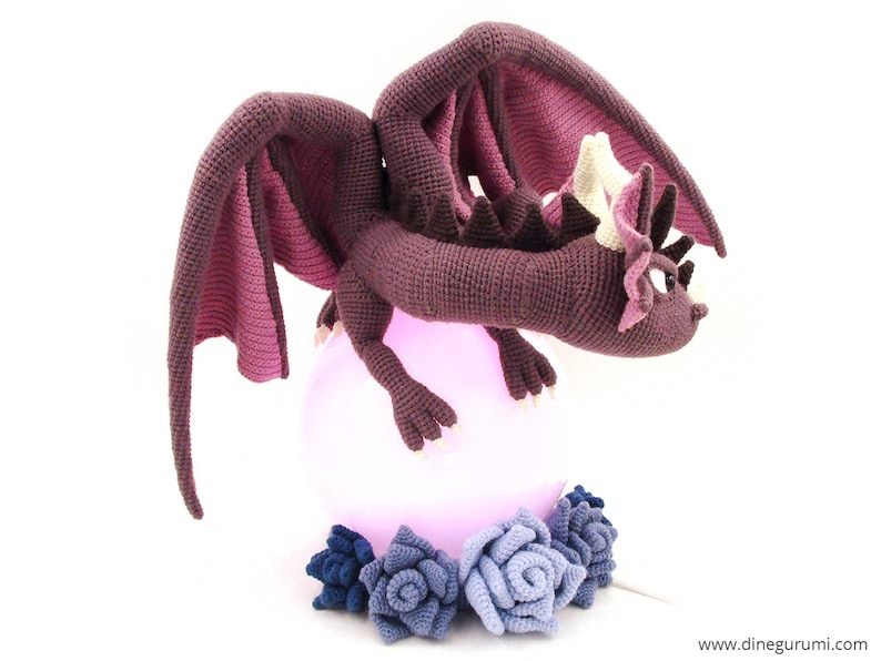 Lampe Dragon Modèle de crochet Amigurumi par Dinegurumi, allemand anglais image 5