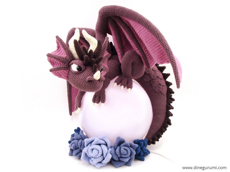 Lampe Dragon Modèle de crochet Amigurumi par Dinegurumi, allemand anglais image 4