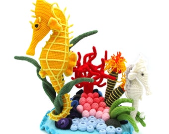 Seahorse - amigurumi crochet pattern from Dinegurumi - direct download - PDF in german and english