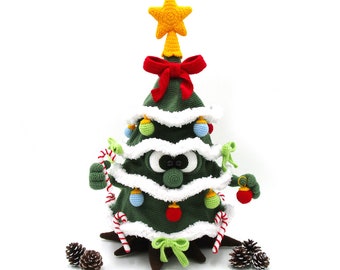 Kerstboom XL - Amigurumi haakpatroon van Dinegurumi - Instant download - PDF in Duits en Engels