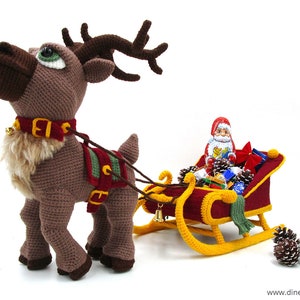 Reindeer Sleigh amigurumi crochet pattern from Dinegurumi direct download PDF in german and english image 2