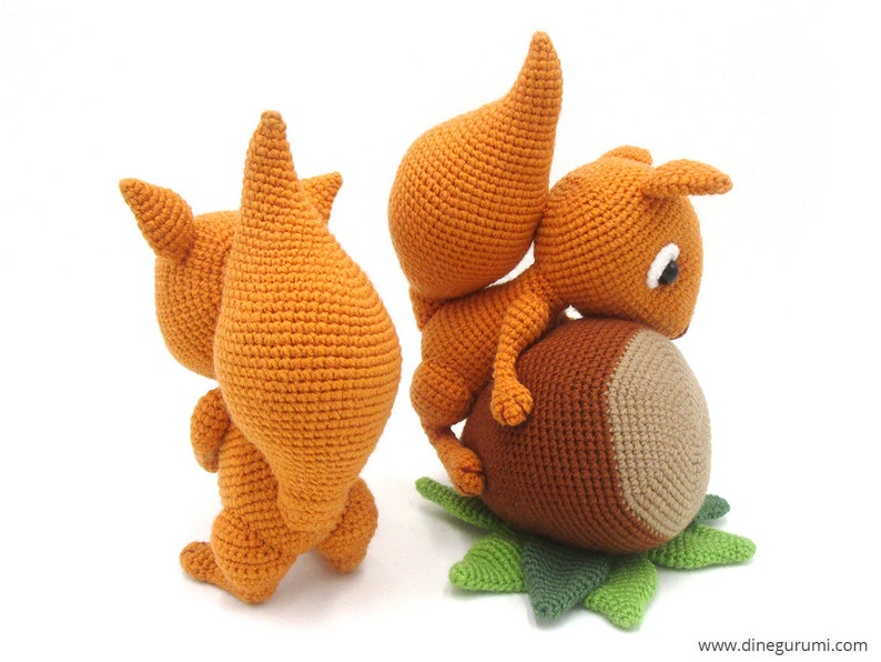 Squirrels amigurumi crochet pattern from Dinegurumi direct download PDF in german and english image 2