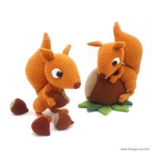 Squirrels - amigurumi crochet pattern from Dinegurumi - direct download - PDF in german and english