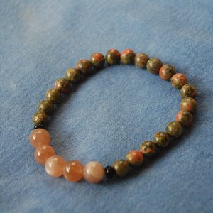 Gemstone Energy Bracelet Red Moonstone And Unakite With Black Onyx Gemlore Gemstone Properties image 2