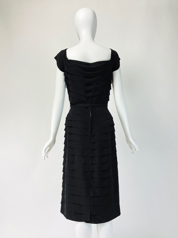 Vintage 40s Cocktail Dress, 1940s Rayon Dress, Pi… - image 7