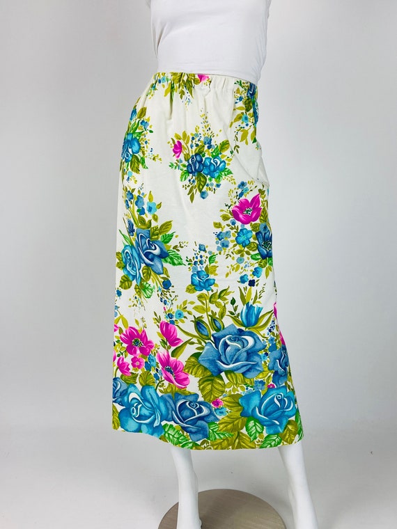 Vintage 60s Hawaiian Maxi Skirt, Floral Maxi Skir… - image 2