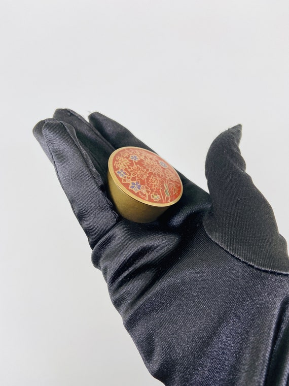 Vintage cloisonne box small round pill box small je gem