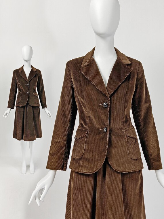 Vintage 70s Skirt Suit Corduroy Skirt 