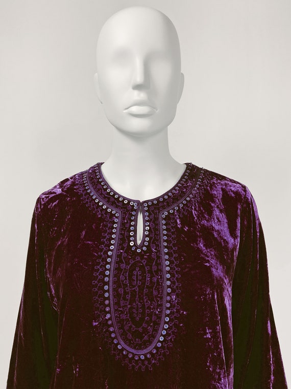 Velvet Tunic Top, Embroidered Tunic Top,  Boho To… - image 3