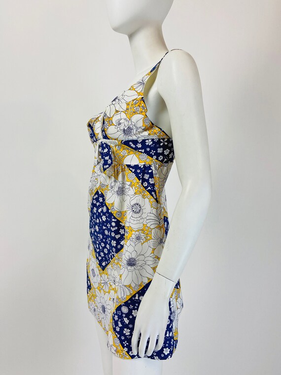 Vintage 60s Mod Mini Dress, 60s Sundress. Cotton … - image 6