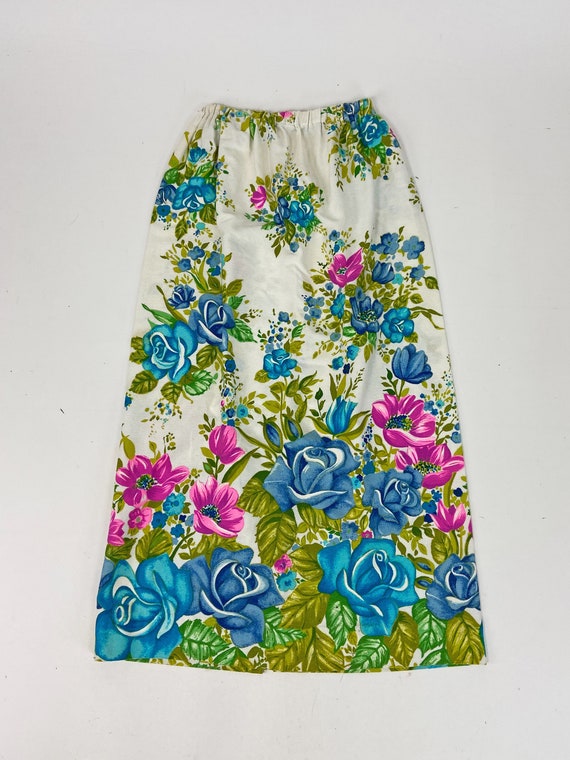 Vintage 60s Hawaiian Maxi Skirt, Floral Maxi Skir… - image 7