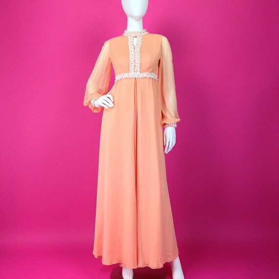 Vintage 60s Mod Dressy Jumpsuit, Sheer Sleeve Bri… - image 2