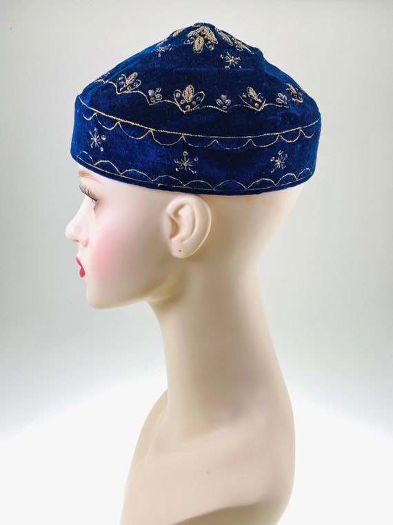 Exquisite Vintage 40s 50s Turkish Hat, Embroidere… - image 3