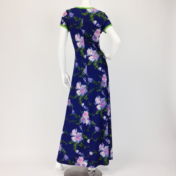 Vintage 70s Maxi Dress, Mod Maxi Dress, Floral Ma… - image 6