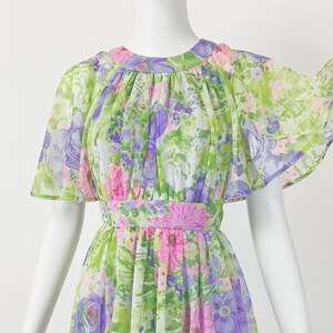 Vintage 70s Maxi Dress Chiffon Maxi Dress Floral Maxi Dress - Etsy