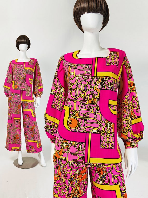 Vintage 60s Mod Pantsuit, Paganne Pantsuit, Psyche