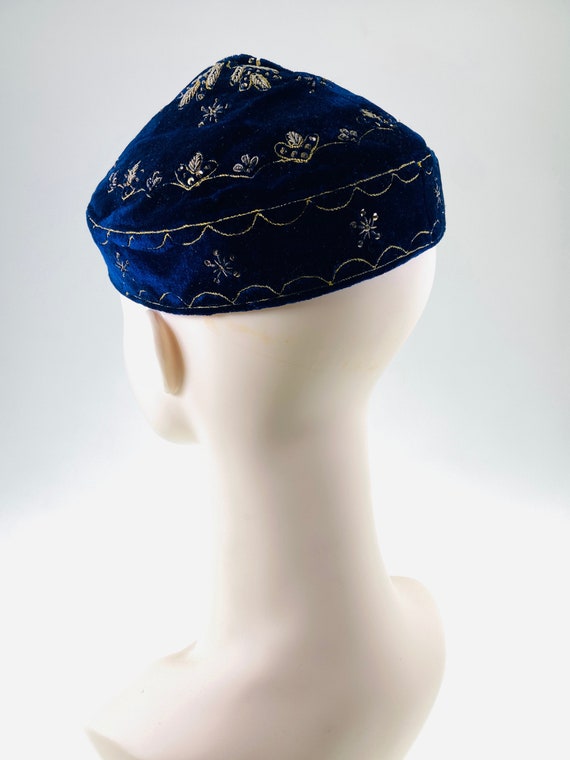 Exquisite Vintage 40s 50s Turkish Hat, Embroidere… - image 4