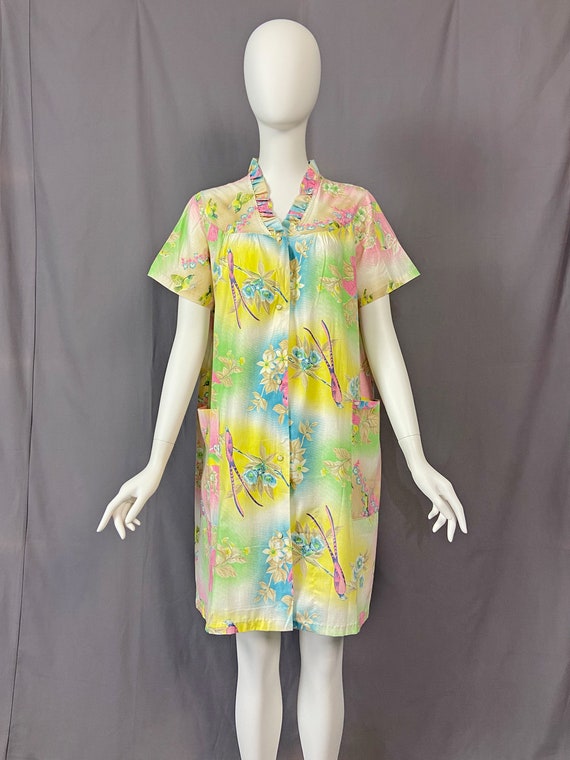 80s Does 50s House Dress, Vintage 60s Style Floral Ho… - Gem