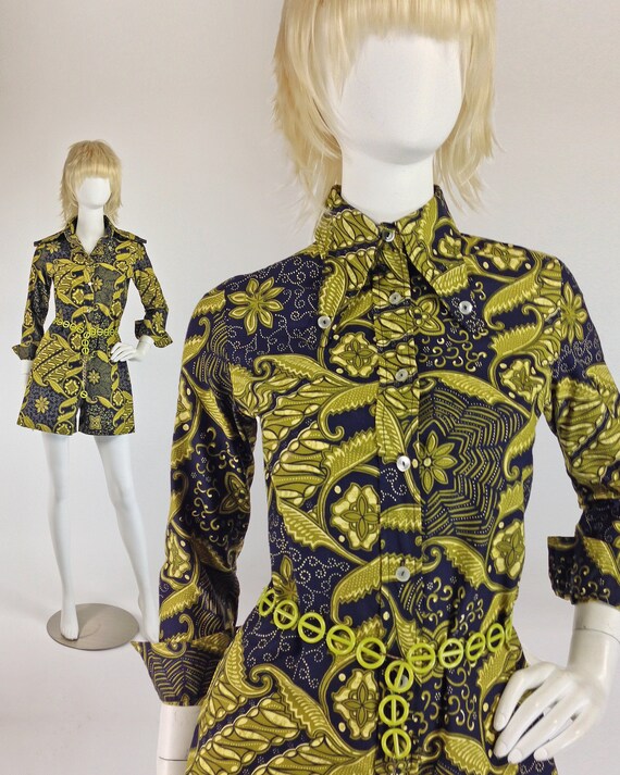 Vintage 60s Playsuit, PsYcHeDeLiC Romper, Mod Play