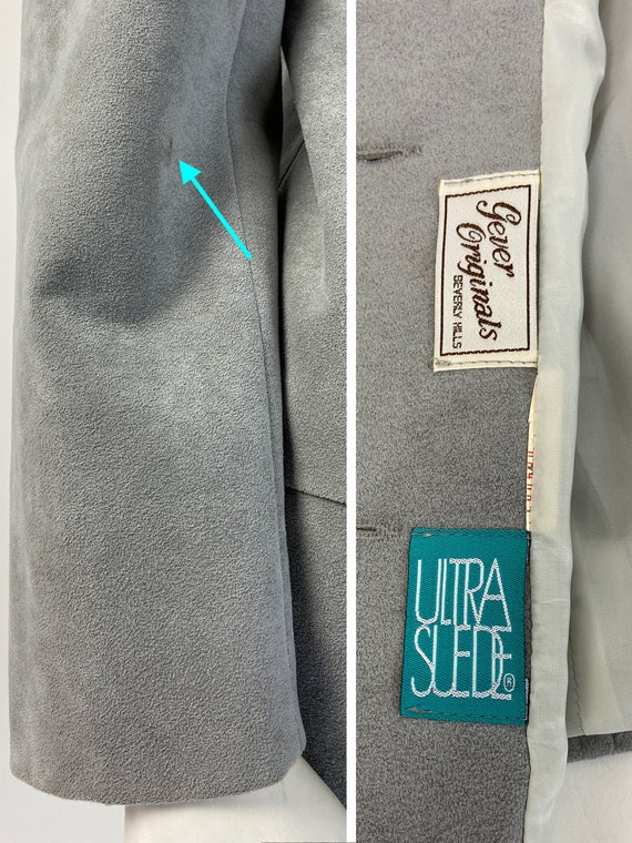 Vintage 80s Ultrasuede Skirt Suit, Gray Skirt Sui… - image 10