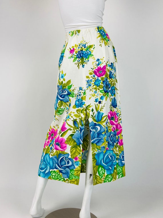 Vintage 60s Hawaiian Maxi Skirt, Floral Maxi Skir… - image 6