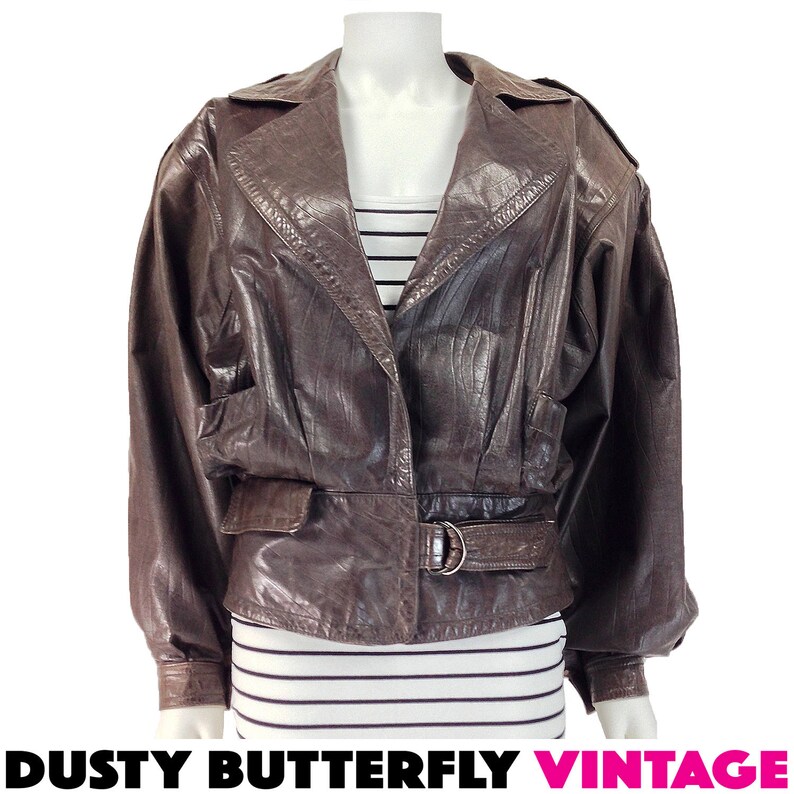 Vintage Clothing Leather Jacket Xs S Brown Er 80s Image 0