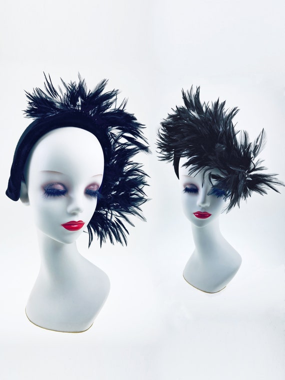 Black Feather women Hat In Box Gem