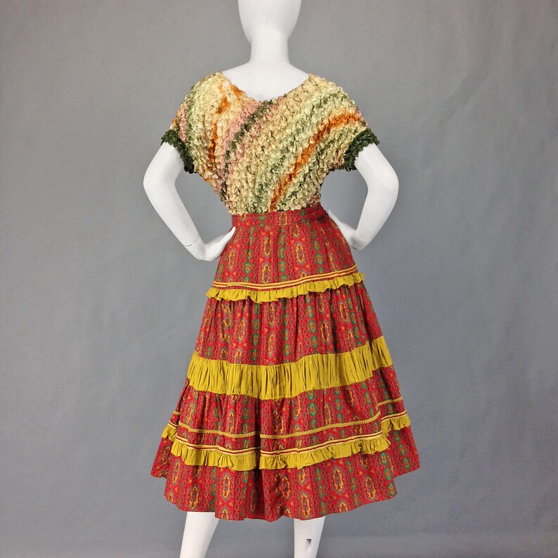 Vintage 50s Patio Skirt Mexican Fiesta Skirt Rockabilly - Etsy