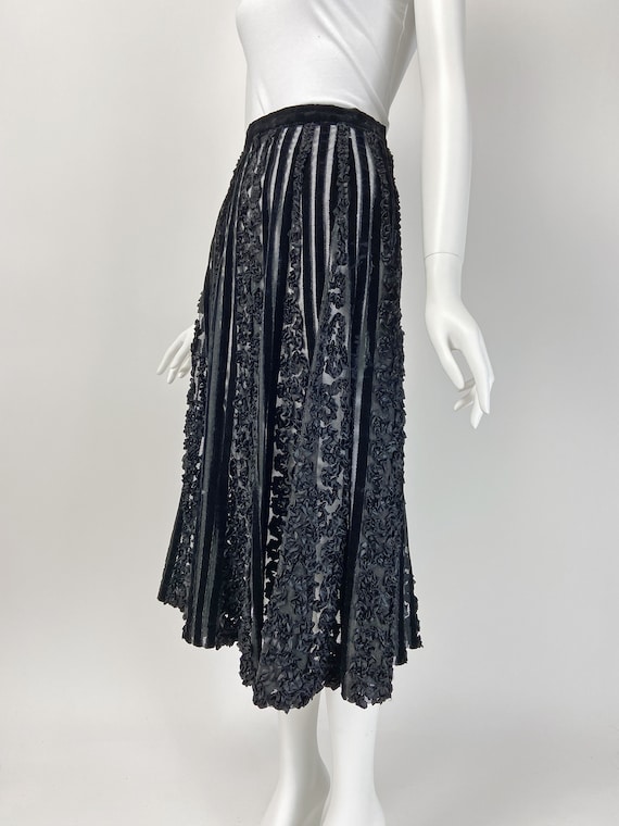 50s Skirt Vintage, Full Skirt, Sheer Midi Skirt, … - image 5
