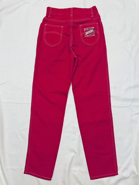24 Vintage 70s 80s Chic Disco Jeans, Red Jeans, H… - image 3