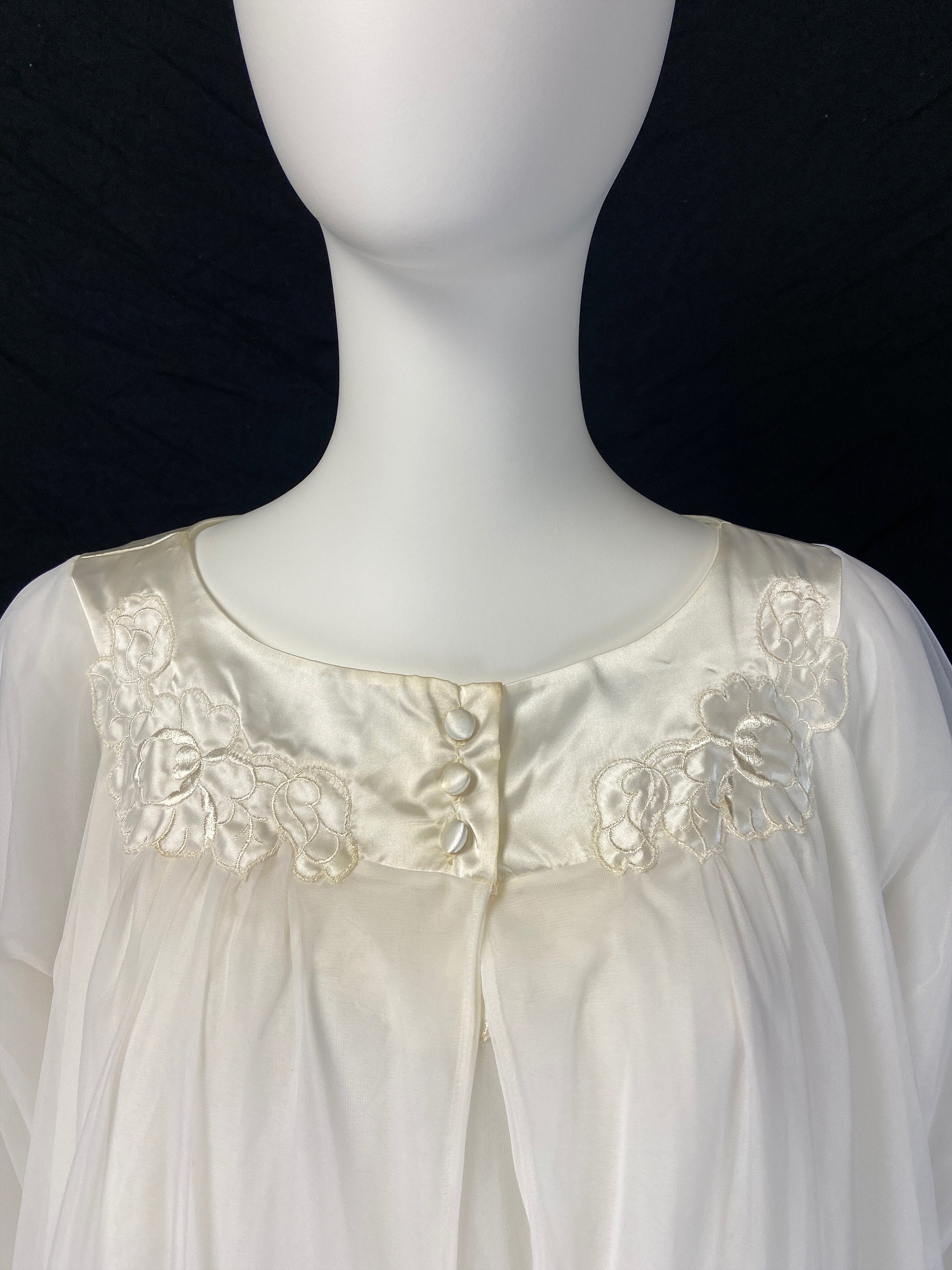 Vintage Peignoir Set Nightgown and Robe Set Sheer Robe - Etsy