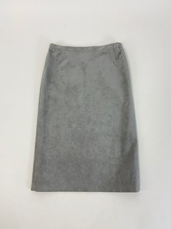 Vintage 80s Ultrasuede Skirt Suit, Gray Skirt Sui… - image 9