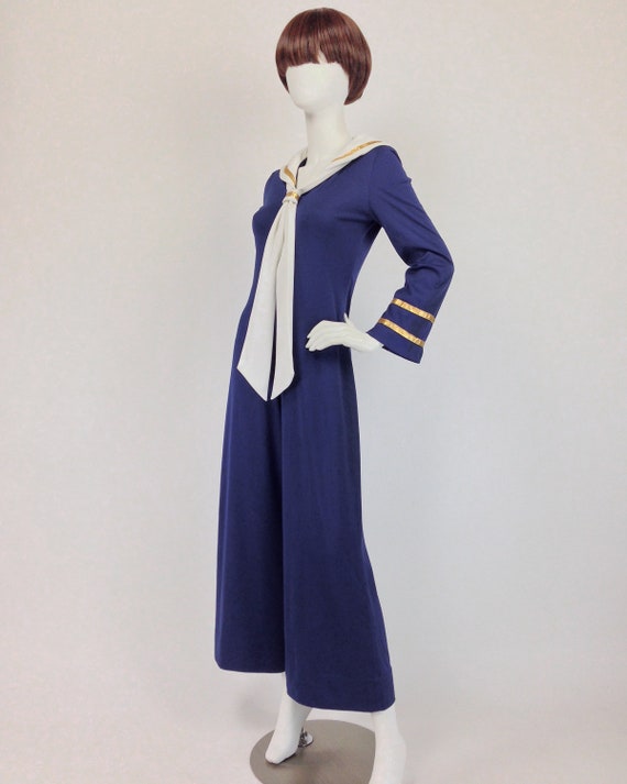 RARE Vintage 70s Jumpsuit, Sailor Jumpsuit, Bell … - image 6