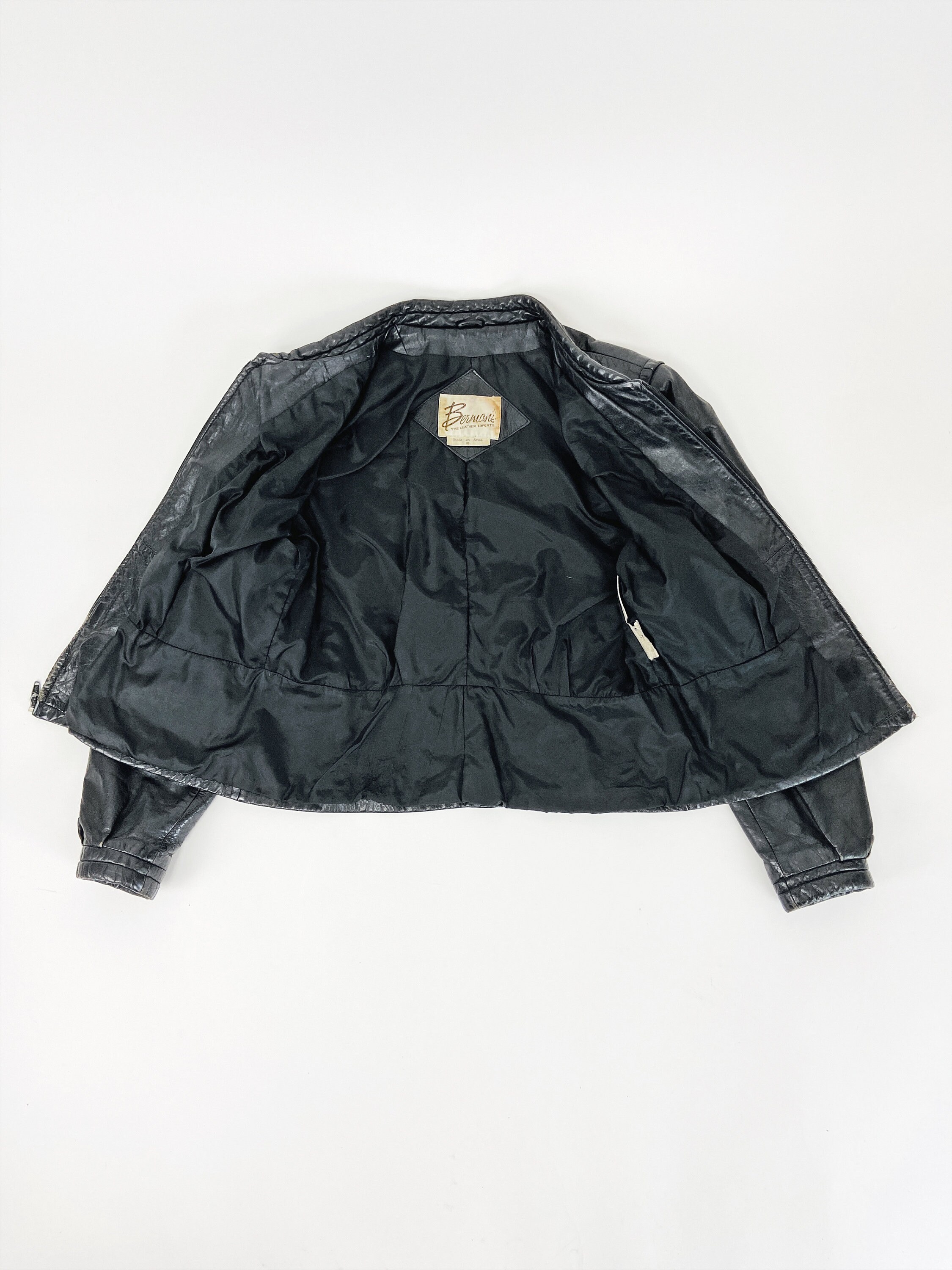 Vintage 80s Leather Jacket Racing Jacket Women Black Leather - Etsy
