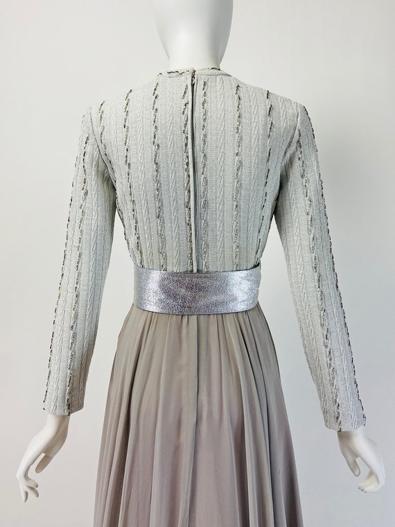 Vintage 70s Evening Gown, Mod Maxi Dress, 60s Max… - image 6