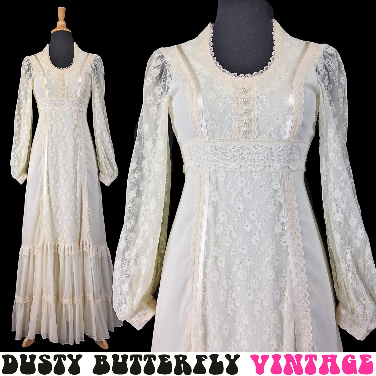 vintage 70s gunne sax dress