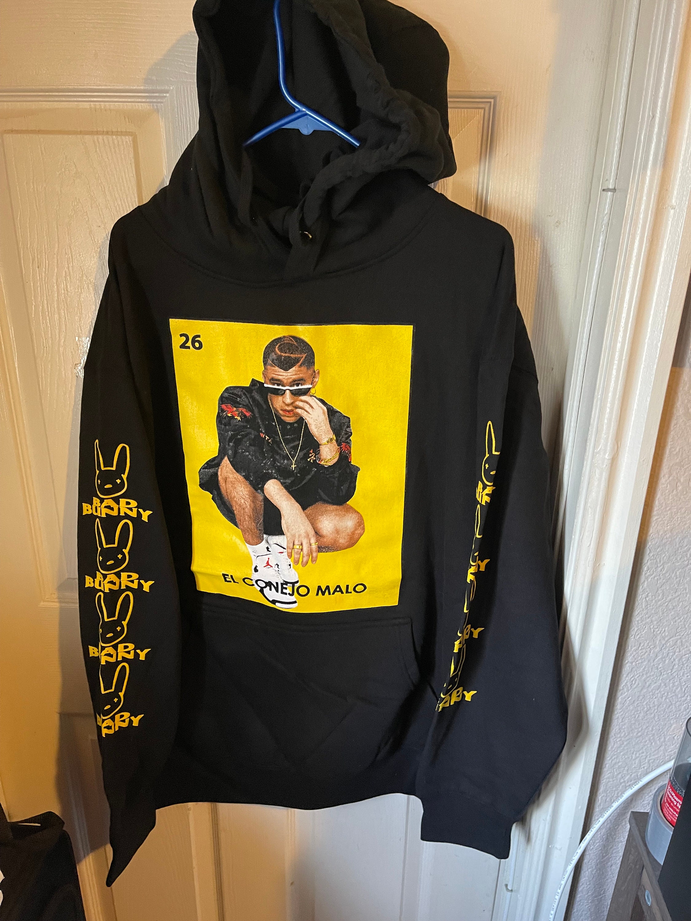 Bad Bunny Yellow Hoodie - Etsy Israel