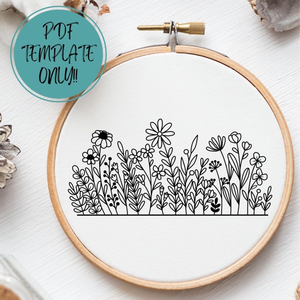 PDF Pattern Template ONLY - Hand Embroidery Pattern Template