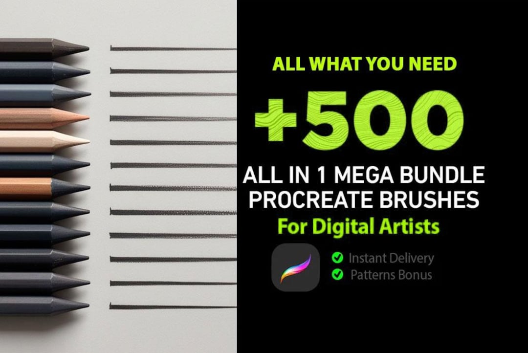 500+ the Ultimate Mega Bundle Brushes for Procreate - All in One - Etsy