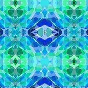 Vibrant Life Digital Kaleidoscope Blue for Clothworks Y3546-90  44&quot; wide 100% Cotton Fabric