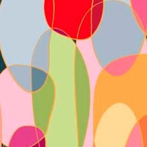 Floral Jubilee Oval Circles by  QT Fabrics 29858-K