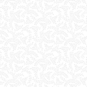 May include: A seamless white background with a delicate, repeating pattern of light gray, stylized leaves and vines. The design creates a subtle, textured effect, suitable for various craft and design projects.