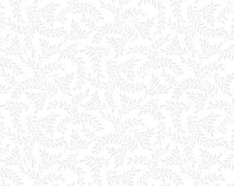 Wilmington Prints White on White Fabric Sprigs Blender Tone on Tone Quilting Cotton