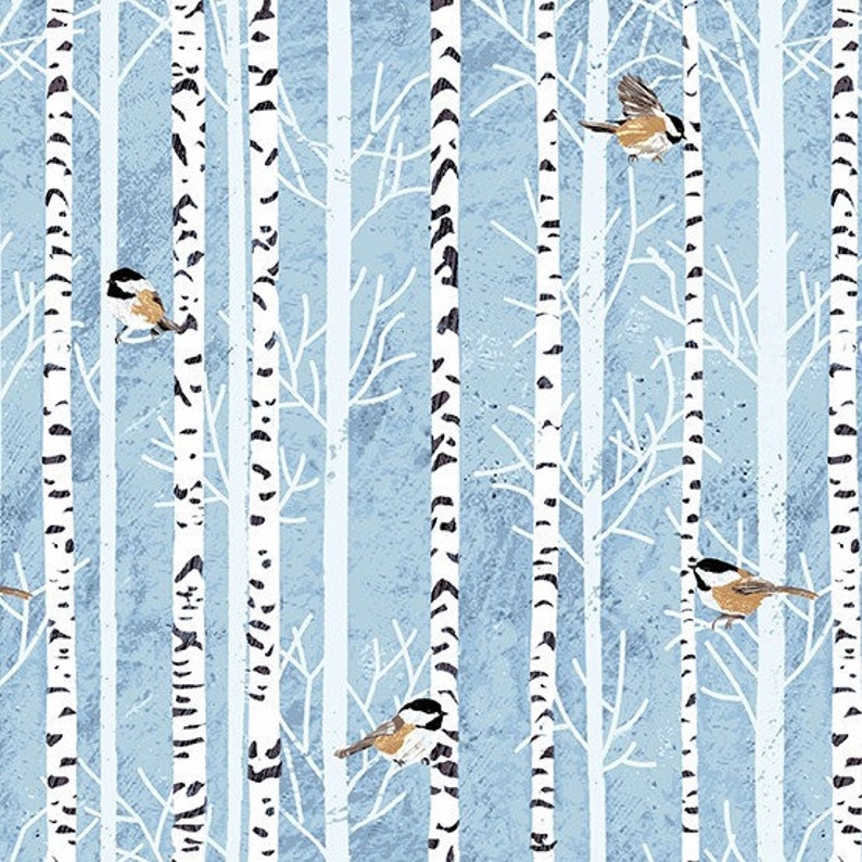 Woodland Winter Birds by Two Can Art for Andover Fabrics Etsy