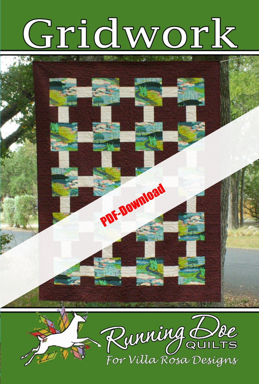 Gridwork a Running Doe Pattern by Villa Rosa Designs 55x67 Pattern Only ...