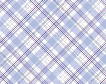 Riley Blake Hydrangeas in the Garden Plaid Blue Yardage