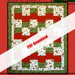 Snow Ruby Una trapunta da 3 iarde di Villa Rosa Designs 47x56 PDF DOWNLOAD SOLO