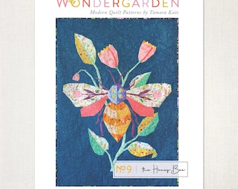 Honey Bee Quilt Pattern Wondergarden FPP Quilt Pattern Foundation Paper Piecing Bee Quilt Pattern