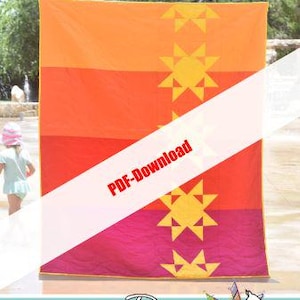 Heat Wave di Running Doe Quilts per Villa Rosa Designs 57x72 SOLO DOWNLOAD PDF